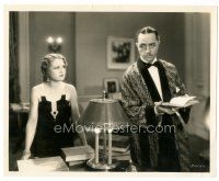6t751 MAN OF THE WORLD 8.25x10 still '31 Wynne Gibson in deco dress stares at William Powell!