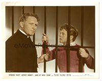 6t255 MEN OF BOYS TOWN color-glos 8x10 still '41 Spencer Tracy with Mickey Rooney behind bars!