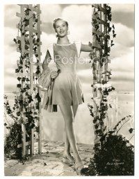 6t161 PENNY EDWARDS 7.25x9.5 still '40s the pretty blonde actress standing under trellis!