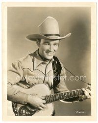 6t869 ROY ROGERS 8x10.25 still '30s super young portrait in cowboy outfit playing his guitar!