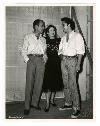 6t894 SIROCCO candid 8x10.25 still '51 Bogart & Toren with John Derek, his discovery, by Lippman!