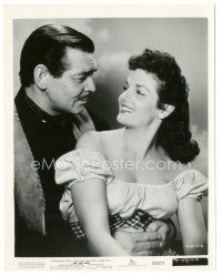 6t928 TALL MEN 8x10.25 still '55 close up of Clark Gable embracing sexy Jane Russell!