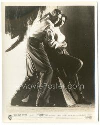 6t935 THEM 8x10.25 still '54 full-length James Arness protecting sexy Joan Weldon from monster!