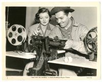 6t958 TOO HOT TO HANDLE 8x10.25 still '38 c/u of Clark Gable showing film strip to Myrna Loy!