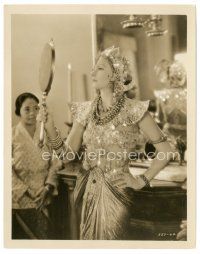 6t992 WILD ORCHIDS 8x10.25 still '29 Greta Garbo in incredible outfit looks at herself in mirror!