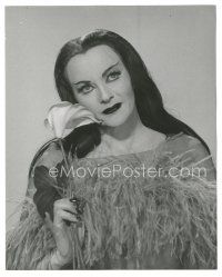 6t776 MUNSTER GO HOME 8x10 still '66 Yvonne De Carlo in full makeup as Lily Munster with flower!