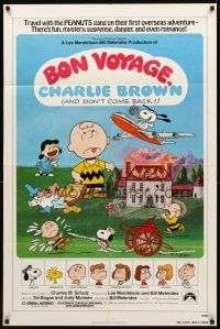 6w097 BON VOYAGE CHARLIE BROWN 1sh '80 Peanuts, Charles M. Schulz art, Snoopy!