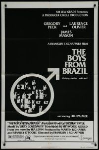 6w102 BOYS FROM BRAZIL 1sh '78 Gregory Peck is a Nazi on the run from Laurence Olivier!