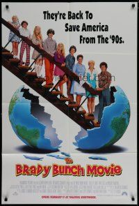 6w104 BRADY BUNCH MOVIE advance 1sh '95 Betty Thomas directed, Shelley Long & Cole as Mike & Carol!