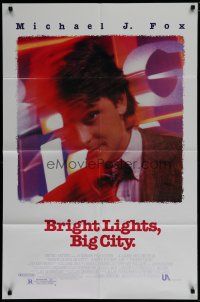 6w107 BRIGHT LIGHTS BIG CITY 1sh '88 cool image of Michael J. Fox, New York City!