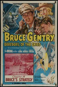 6w110 BRUCE GENTRY DAREDEVIL OF THE SKIES chapter 14 1sh '49 Tom Neal serial, Bruce's Strategy!