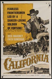 6w117 CALIFORNIA 1sh '63 fearless frontiersman Jock Mahoney, Faith Domergue!