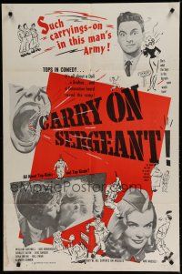 6w128 CARRY ON SERGEANT 1sh '59 Shirley Eaton in a wacky English military comedy!