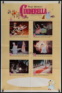 6w142 CINDERELLA style B 1sh R65 Walt Disney classic romantic musical fantasy cartoon!