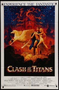 6w143 CLASH OF THE TITANS 1sh '81 Ray Harryhausen, fantasy art by Greg & Tim Hildebrandt!