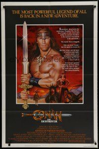 6w157 CONAN THE DESTROYER 1sh '84 Arnold Schwarzenegger is the most powerful legend of all!