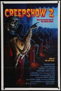 6w164 CREEPSHOW 2 1sh '87 Tom Savini, great Winters artwork of skeleton guy in theater!