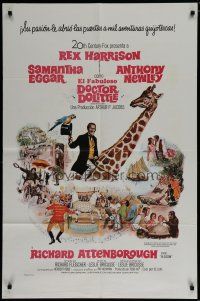 6w202 DOCTOR DOLITTLE Spanish/U.S. 1sh '67 Rex Harrison speaks with animals, by Richard Fleischer!