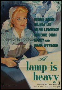 6w283 GENTLE TOUCH English 1sh '57 A Lamp Is Heavy, artwork of sexy English nurse Belinda Lee!