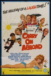 6w126 CARRY ON ABROAD English 1sh '72 Sidney James, Kenneth Williams, Joan Sims, English sex!