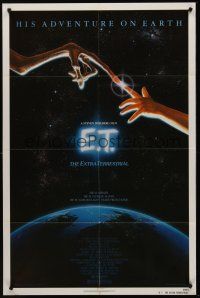 6w215 E.T. THE EXTRA TERRESTRIAL 1sh '82 Drew Barrymore, Steven Spielberg classic, Alvin art!
