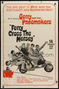 6w248 FERRY CROSS THE MERSEY 1sh '65 rock & roll, the big beat is back, Gerry & the Pacemakers!