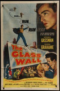 6w291 GLASS WALL 1sh '53 sexy Gloria Grahame & Vittorio Gassman in the sin-spots of New York!