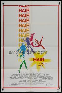 6w312 HAIR 1sh '79 Milos Forman, Treat Williams, musical, let the sun shine in!