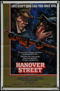 6w315 HANOVER STREET 1sh '79 Alvin art of Harrison Ford & Lesley-Anne Down in World War II!