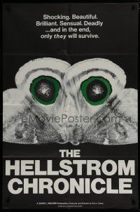 6w326 HELLSTROM CHRONICLE int'l 1sh '71 cool huge moth close up image, only THEY will survive!