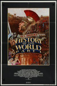 6w333 HISTORY OF THE WORLD PART I 1sh '81 artwork of Roman soldier Mel Brooks by John Alvin!