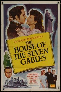 6w344 HOUSE OF THE SEVEN GABLES 1sh R53 George Sanders, Margaret Lindsay, Vincent Price!
