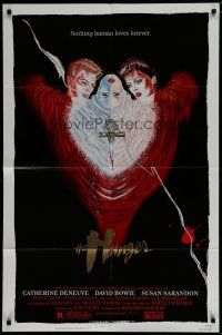 6w350 HUNGER 1sh '83 art of vampire Catherine Deneuve, rocker David Bowie & Susan Sarandon!