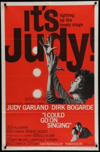 6w358 I COULD GO ON SINGING 1sh '63 artwork of Judy Garland performing with Dirk Bogarde!