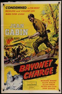 6w363 IMPOSTOR 1sh R50 Jean Gabin has the most violent life, Julien Duvivier, Bayonet Charge!