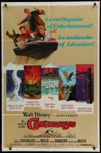 6w365 IN SEARCH OF THE CASTAWAYS 1sh R70 Jules Verne, Hayley Mills in an avalanche of adventure!