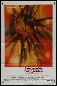 6w374 INVASION OF THE BODY SNATCHERS 1sh '78 Philip Kaufman classic remake of deep space invaders!