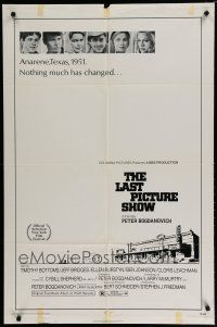 6w418 LAST PICTURE SHOW 1sh '71 Peter Bogdanovich classic, Jeff Bridges, Burstyn, Tim Bottoms!