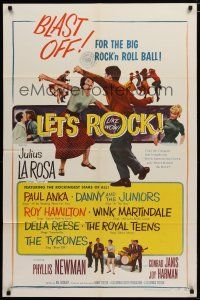 6w425 LET'S ROCK 1sh '58 Paul Anka, Danny and the Juniors, and 1950s rockers!