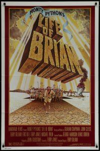 6w428 LIFE OF BRIAN 1sh '79 Monty Python, wonderful different artwork of Graham Chapman running!