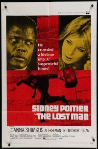 6w450 LOST MAN 1sh '69 Sidney Poitier crowded a lifetime into 37 suspensful hours!