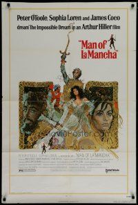 6w471 MAN OF LA MANCHA 1sh '72 Peter O'Toole, Sophia Loren, cool Ted CoConis art!