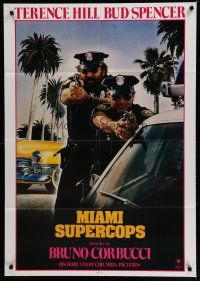 6w485 MIAMI SUPERCOPS 1sh '86 cool RC art of policemen Terence Hill & Bud Spencer!