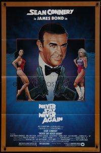 6w512 NEVER SAY NEVER AGAIN 1sh '83 art of Sean Connery as James Bond 007 by Rudy Obrero!