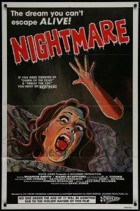 6w524 NIGHTMARE 1sh '81 wild cartoony horror image, the dream you can't escape ALIVE!