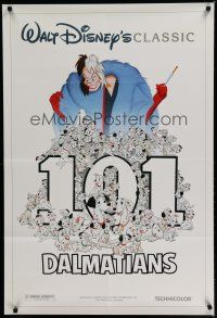 6w554 ONE HUNDRED & ONE DALMATIANS DS 1sh R91 most classic Walt Disney canine family cartoon!