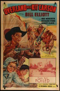 6w563 OVERLAND WITH KIT CARSON chapter 11 1sh R51 Wild Bill Elliot western action serial, Foiled!