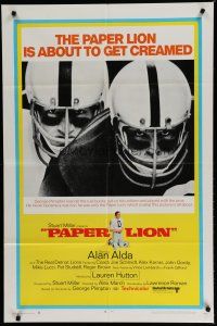 6w568 PAPER LION style A 1sh '68 Alan Alda as George Plimpton plays football!