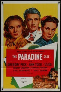 6w570 PARADINE CASE 1sh R70s Alfred Hitchcock, Gregory Peck, Ann Todd, Valli