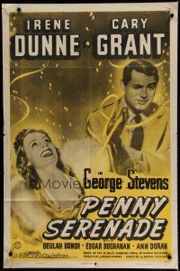 6w580 PENNY SERENADE 1sh R48 great image of Cary Grant & Irene Dunne!